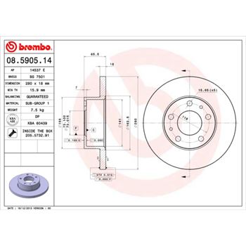 discos de freno coche - Disco de freno BREMBO 08590514