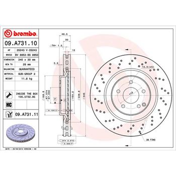 discos de freno coche - Disco de freno BREMBO 09A73110