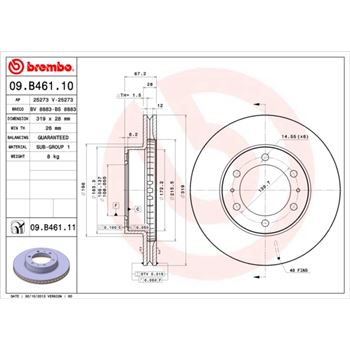 discos de freno coche - Disco de freno BREMBO 09B46110