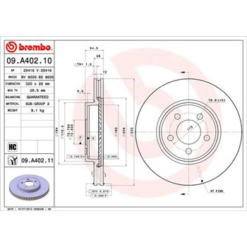 discos de freno coche - Disco de freno BREMBO 09A40210