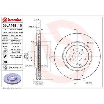 discos de freno coche - Disco de freno BREMBO 09A44810