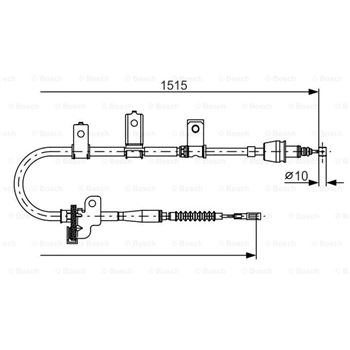 palancas cables frenado - Cable de accionamiento, freno de estacionamiento BOSCH 1987482097