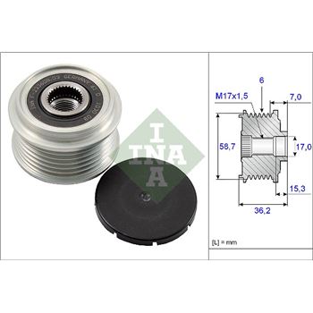 piezas sistema electrico - Rueda libre alternador INA 535 0098 10