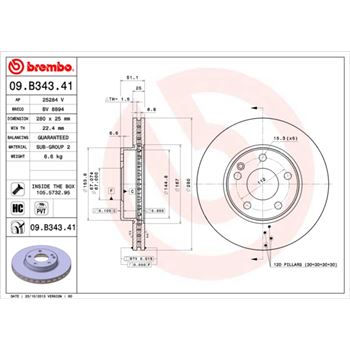 discos de freno coche - Disco de freno BREMBO 09B34341