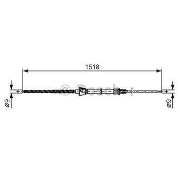 palancas cables frenado - Cable de accionamiento, freno de estacionamiento BOSCH 1987482375