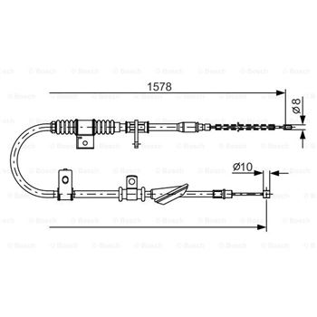 palancas cables frenado - Cable de accionamiento, freno de estacionamiento BOSCH 1987482168