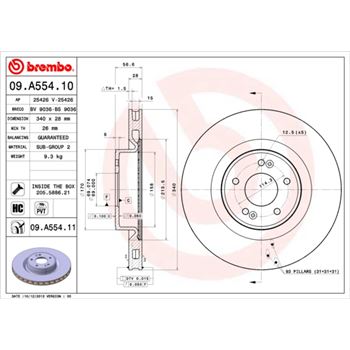 discos de freno coche - Disco de freno BREMBO 09A55410