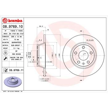 discos de freno coche - Disco de freno BREMBO 08976910