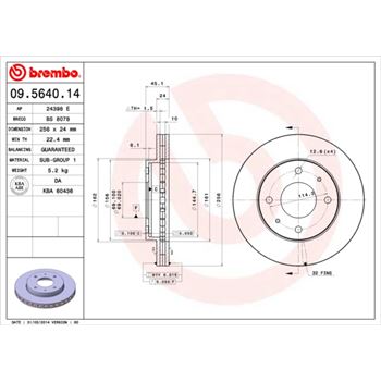 discos de freno coche - Disco de freno BREMBO 09564014