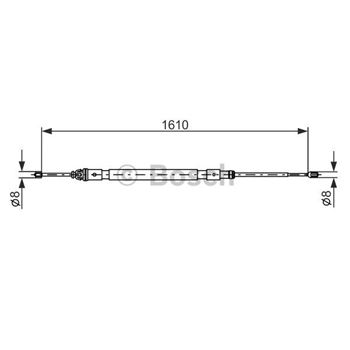 palancas cables frenado - Cable de accionamiento, freno de estacionamiento BOSCH 1987477238