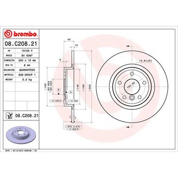 discos de freno coche - Disco de freno BREMBO 08C20821