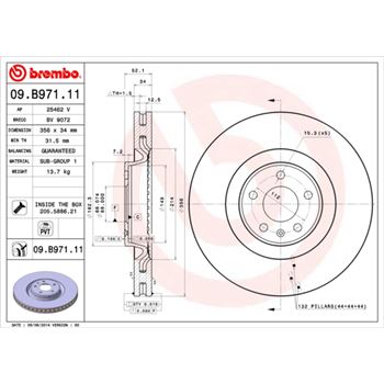 discos de freno coche - Disco de freno BREMBO 09B97111