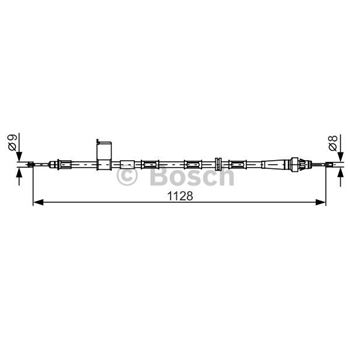 palancas cables frenado - Cable de accionamiento, freno de estacionamiento BOSCH 1987482363