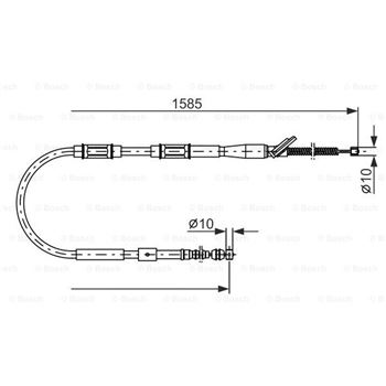 palancas cables frenado - Cable de accionamiento, freno de estacionamiento BOSCH 1987477413