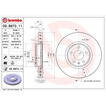 discos de freno coche - Disco de freno BREMBO 09B97211