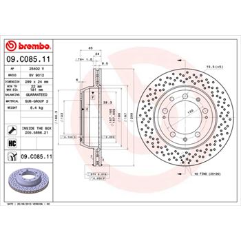 discos de freno coche - Disco de freno BREMBO 09C08511