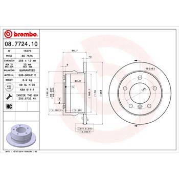 discos de freno coche - Disco de freno BREMBO 08772410