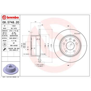 discos de freno coche - Disco de freno BREMBO 08574820