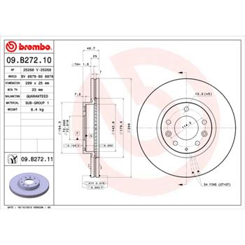 discos de freno coche - Disco de freno BREMBO 09B27210