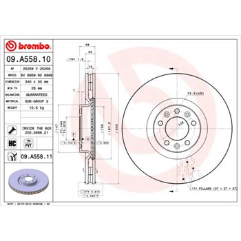 discos de freno coche - Disco de freno BREMBO 09A55810