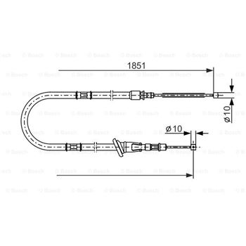 palancas cables frenado - Cable de accionamiento, freno de estacionamiento BOSCH 1987477864