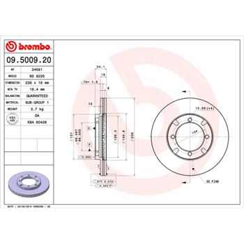 discos de freno coche - Disco de freno BREMBO 09500920