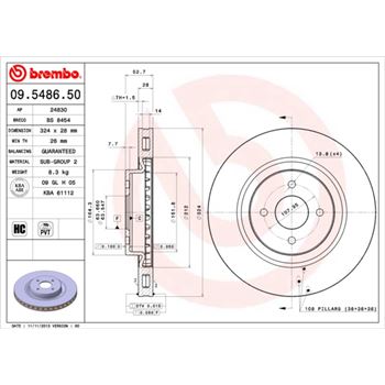 discos de freno coche - Disco de freno BREMBO 09548650
