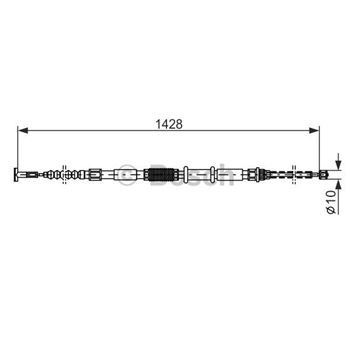 palancas cables frenado - Cable de accionamiento, freno de estacionamiento BOSCH 1987477552