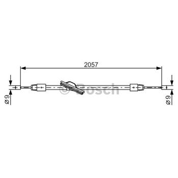 palancas cables frenado - Cable de accionamiento, freno de estacionamiento BOSCH 1987482331