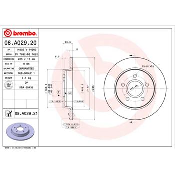 discos de freno coche - Disco de freno BREMBO 08A02920