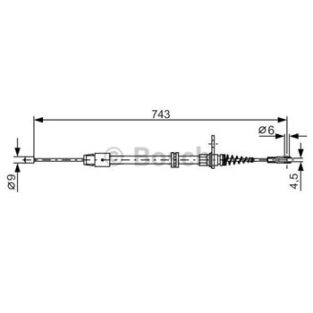 palancas cables frenado - Cable de accionamiento, freno de estacionamiento BOSCH 1987482329