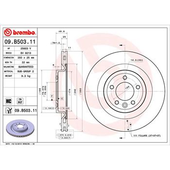 discos de freno coche - Disco de freno BREMBO 09B50311