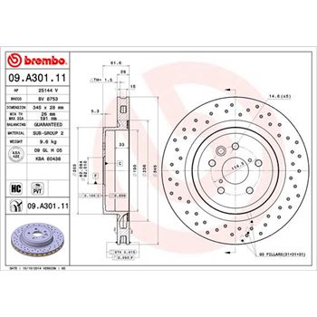 discos de freno coche - Disco de freno BREMBO 09A30111