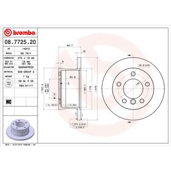 discos de freno coche - Disco de freno BREMBO 08772520