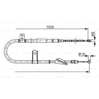 palancas cables frenado - Cable de accionamiento, freno de estacionamiento BOSCH 1987477613