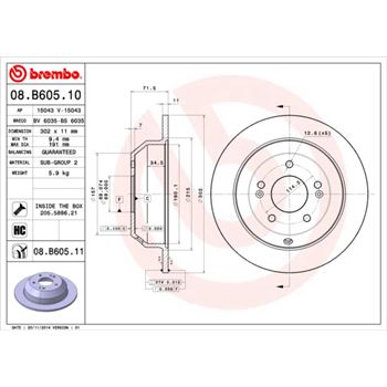 discos de freno coche - Disco de freno BREMBO 08B60510