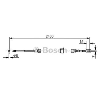 palancas cables frenado - Cable de accionamiento, freno de estacionamiento BOSCH 1987477855