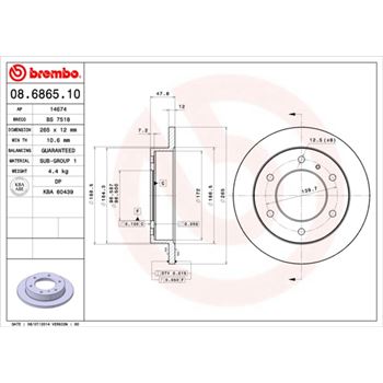 discos de freno coche - Disco de freno BREMBO 08686510