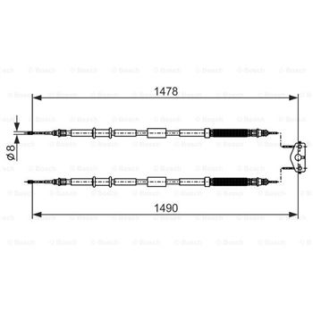 palancas cables frenado - Cable de accionamiento, freno de estacionamiento BOSCH 1987482282