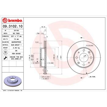discos de freno coche - Disco de freno BREMBO 09310210