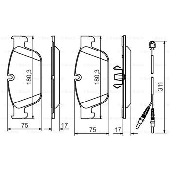 pastillas de freno coche - (BP1447) Pastilla de freno BOSCH 0986494526