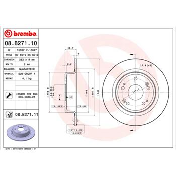 discos de freno coche - Disco de freno BREMBO 08B27110