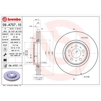 discos de freno coche - Disco de freno BREMBO 09A75710