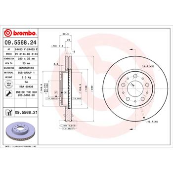 discos de freno coche - Disco de freno BREMBO 09556824