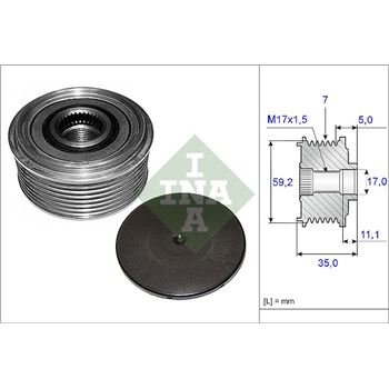 piezas sistema electrico - Rueda libre alternador INA 535 0087 10