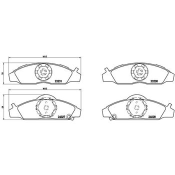 pastillas de freno coche - Juego de pastillas de freno BREMBO P15008
