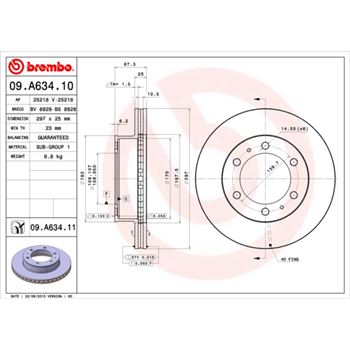 discos de freno coche - Disco de freno BREMBO 09A63410