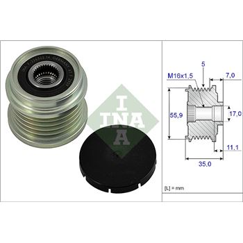 piezas sistema electrico - Rueda libre alternador INA 535 0008 10