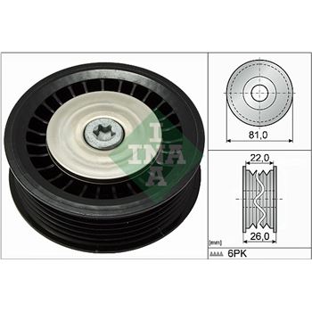 rodillo inversor guia correa nervada - Polea inversión/guía, correa poli V INA 532 0678 10