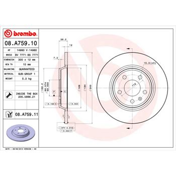 discos de freno coche - Disco de freno BREMBO 08A75910